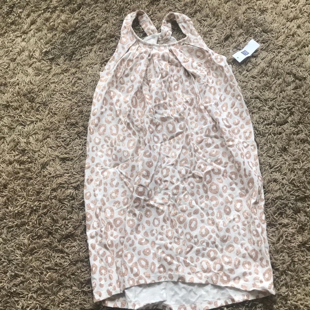 Gold glitter leopard print Girls Dresses